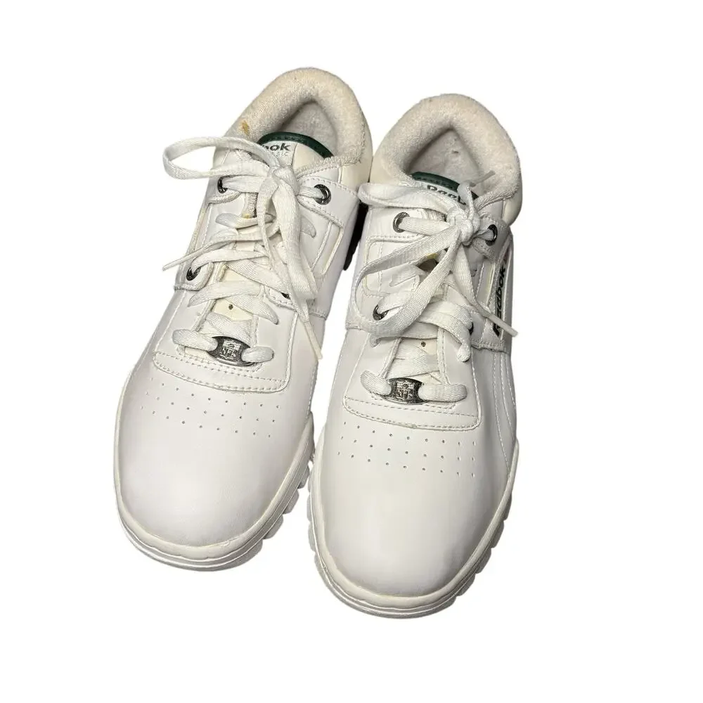 Vintage Reebok Classics NFL Green Bay Packers Workout Lo Mens Size 9 White Green